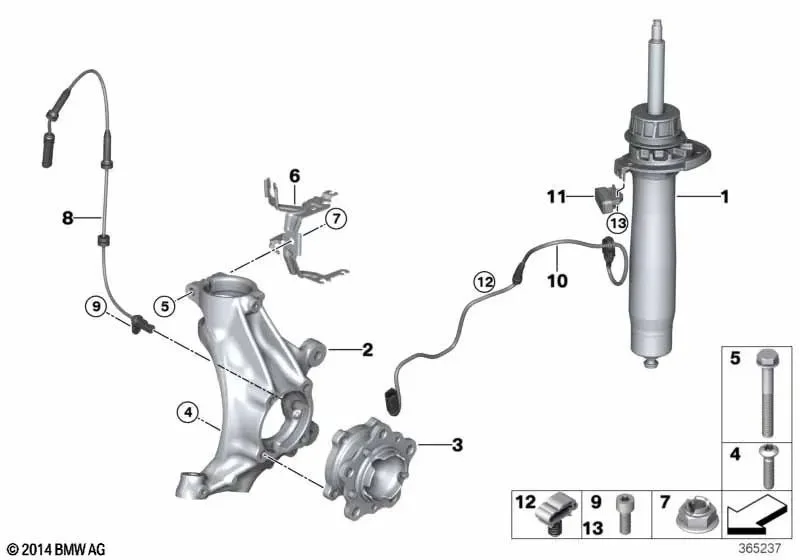 BMW 4 Serisi F83 Ön Sol Fren Hortumu Braketi 34302284733