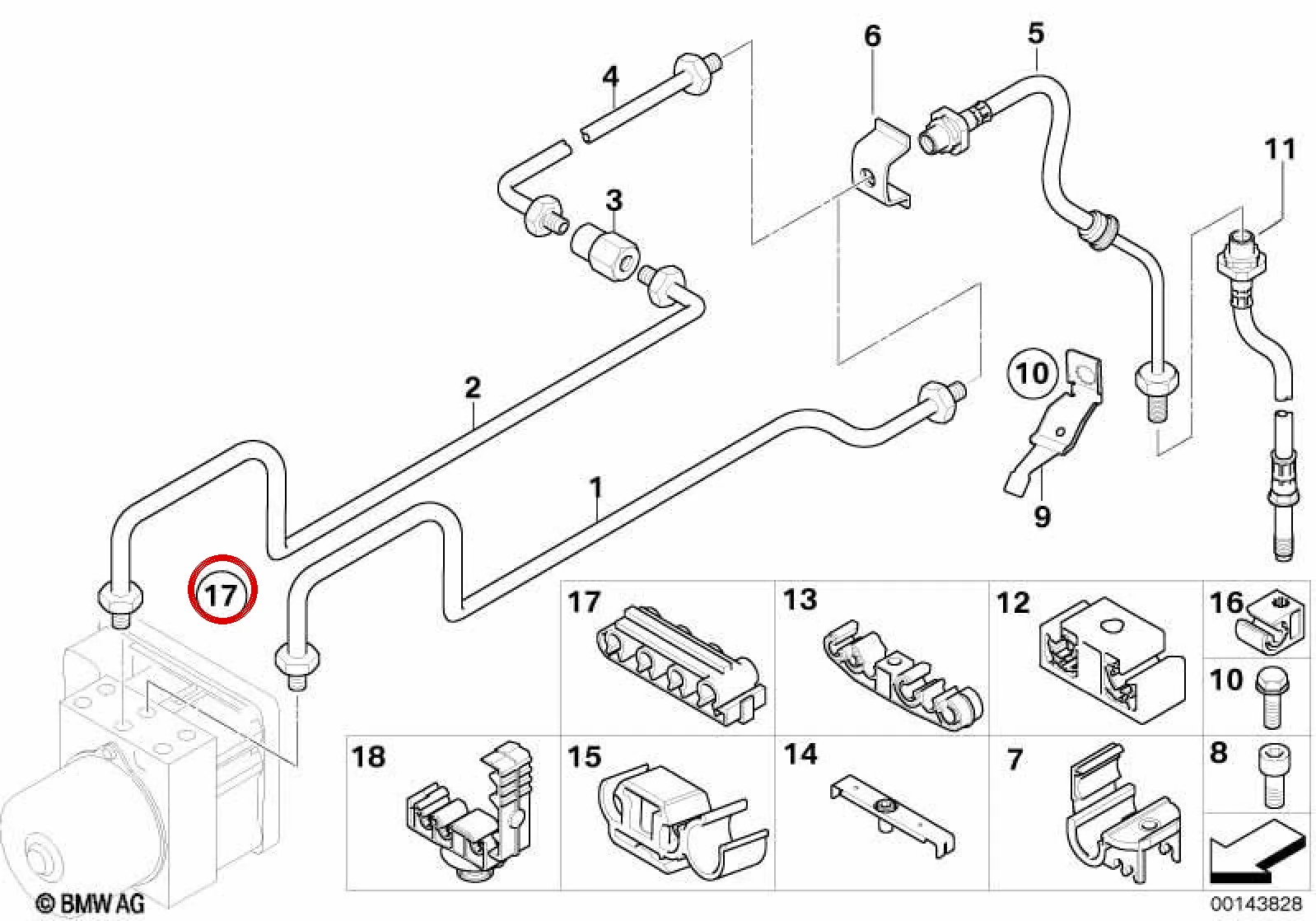 BMW Z4 E85 E86 Fren Hortumu Tutucusu 34306763000