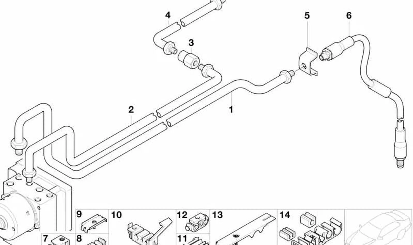 BMW E36 E53 E60 E61… Fren Ve Yakıt Borusu Üçlü Tutucu 34306779773