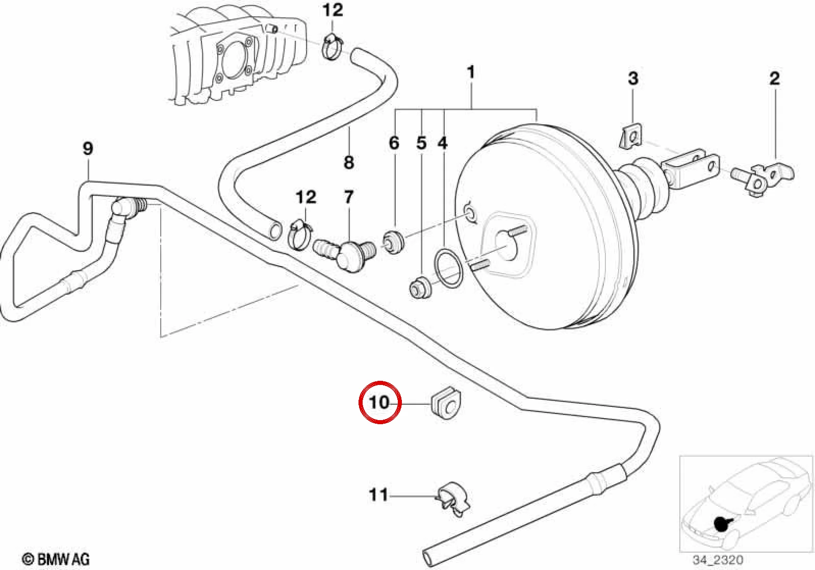BMW 3 Serisi E36 Fren Hattı Lastik Kılavuzu 34321164174