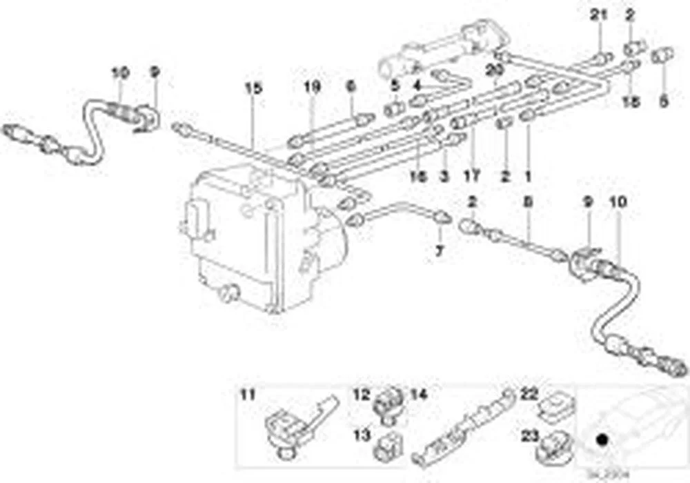 BMW 5 Serisi E39 Siyah Arka Fren Hortumu 34321164250