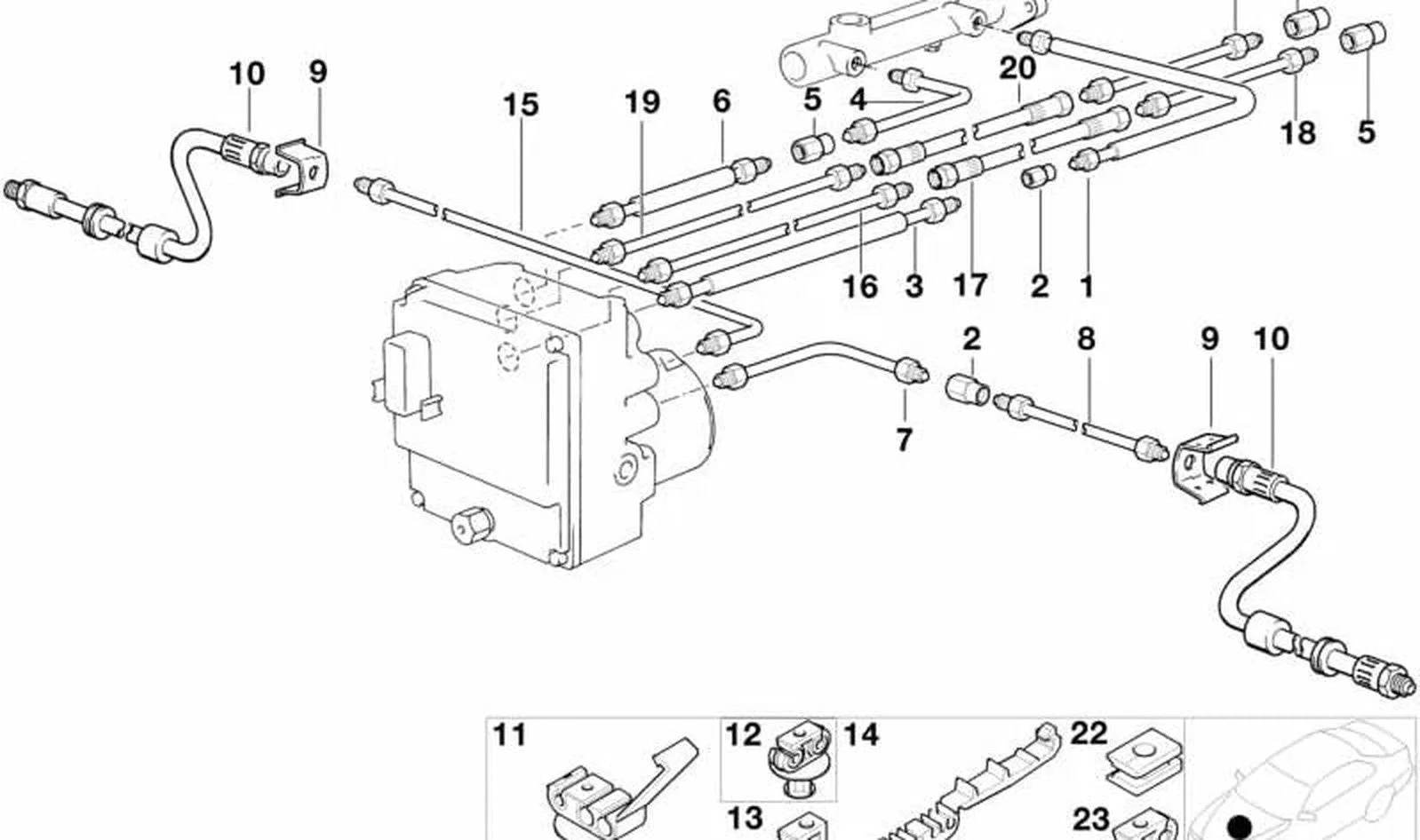 BMW 5 Serisi E39 Siyah Arka Fren Hortumu 34321164250