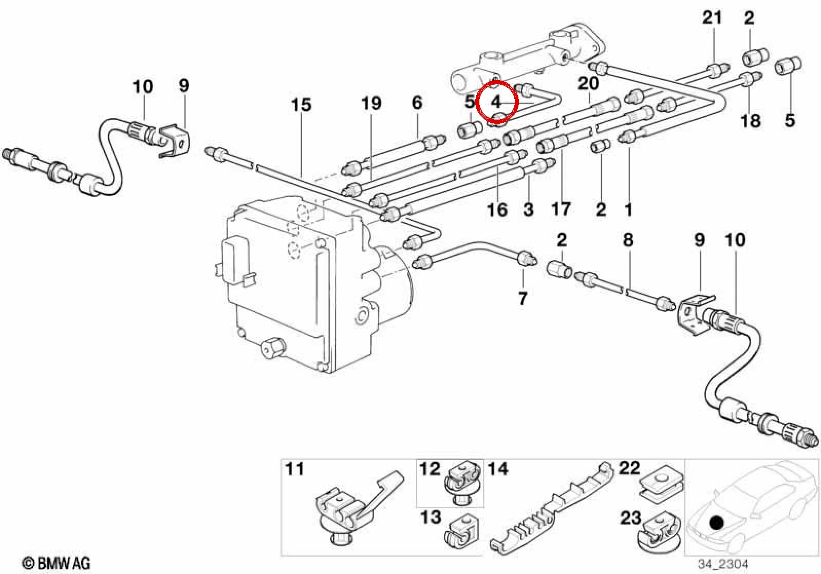 BMW 5 Serisi E39 Fren Borusu 6 mm 34321164251