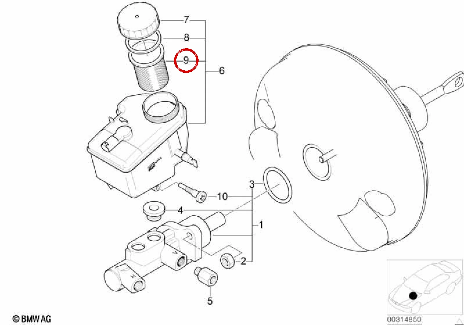 BMW E36 E46 E85 E86… Fren Ana Merkezi Süzgeç Borusu 34321165341