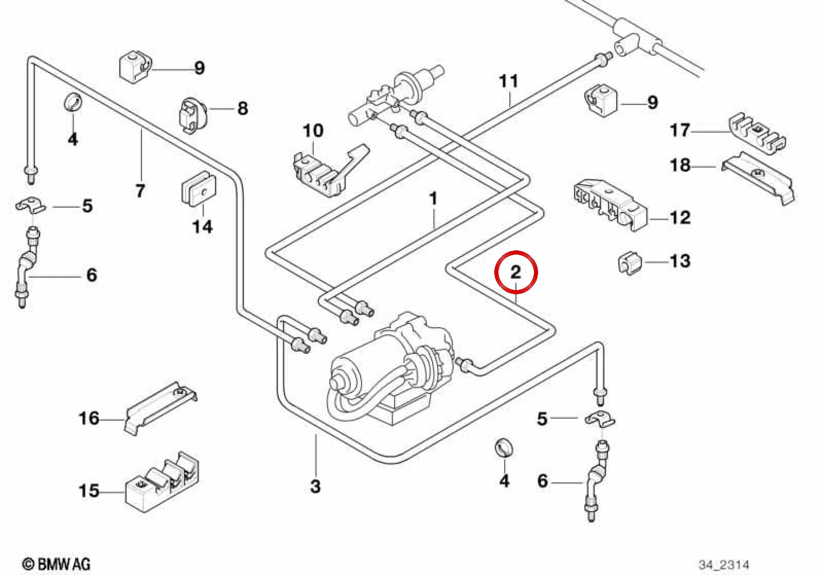 BMW 3 Serisi E36 Fren Borusu 1451 mm 34322228738
