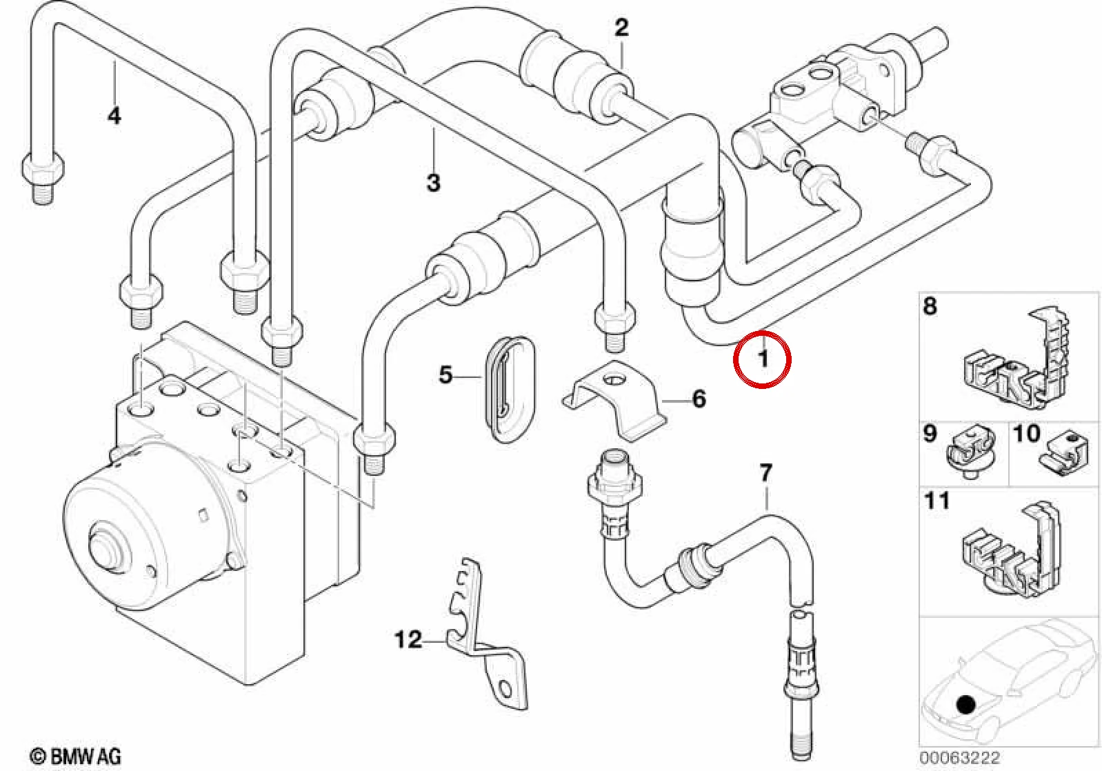 BMW E46 E53 Fren Borusu 34326752166
