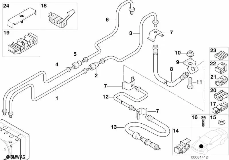 BMW E36 E53 E85 Arka Fren Borusu 34326752219