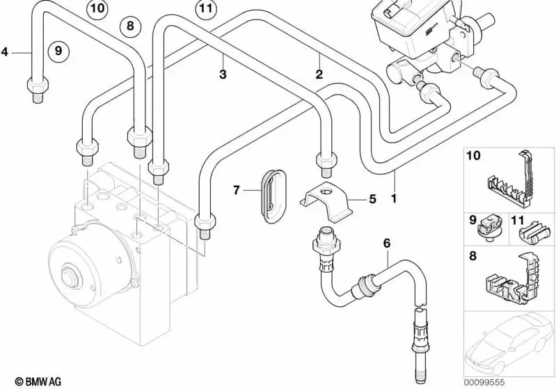 BMW 3 Serisi E46 Arka Fren Borusu 34326752407