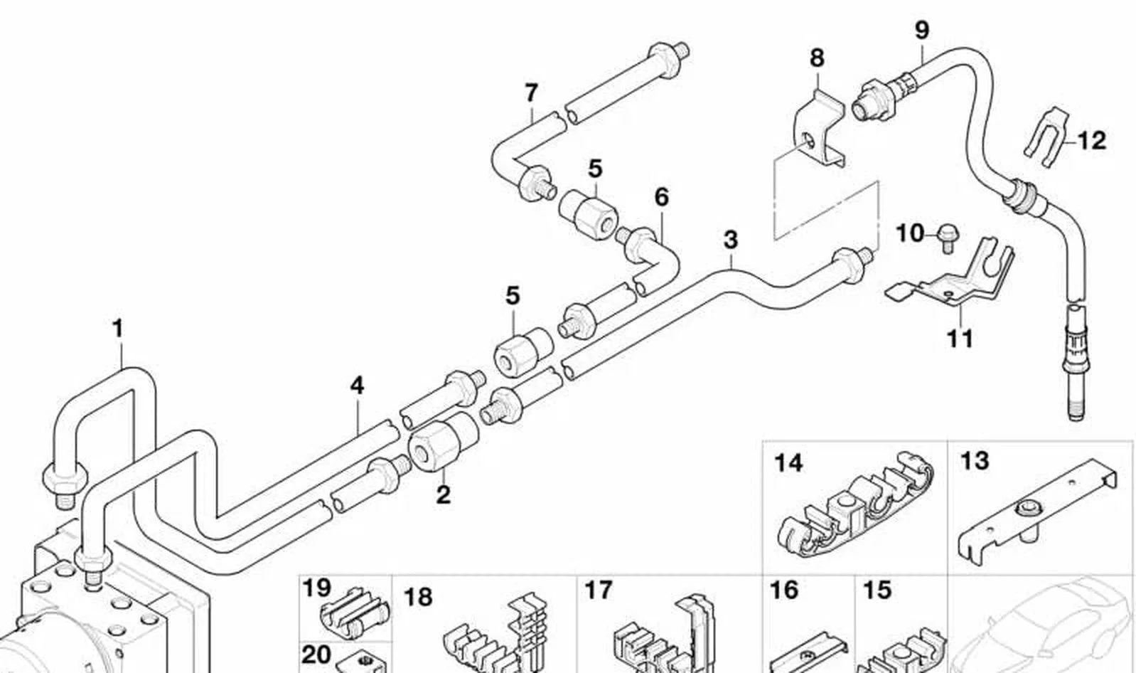 BMW 3 Serisi E46 Fren Bağlantı Borusu 1412 mm 34326752419