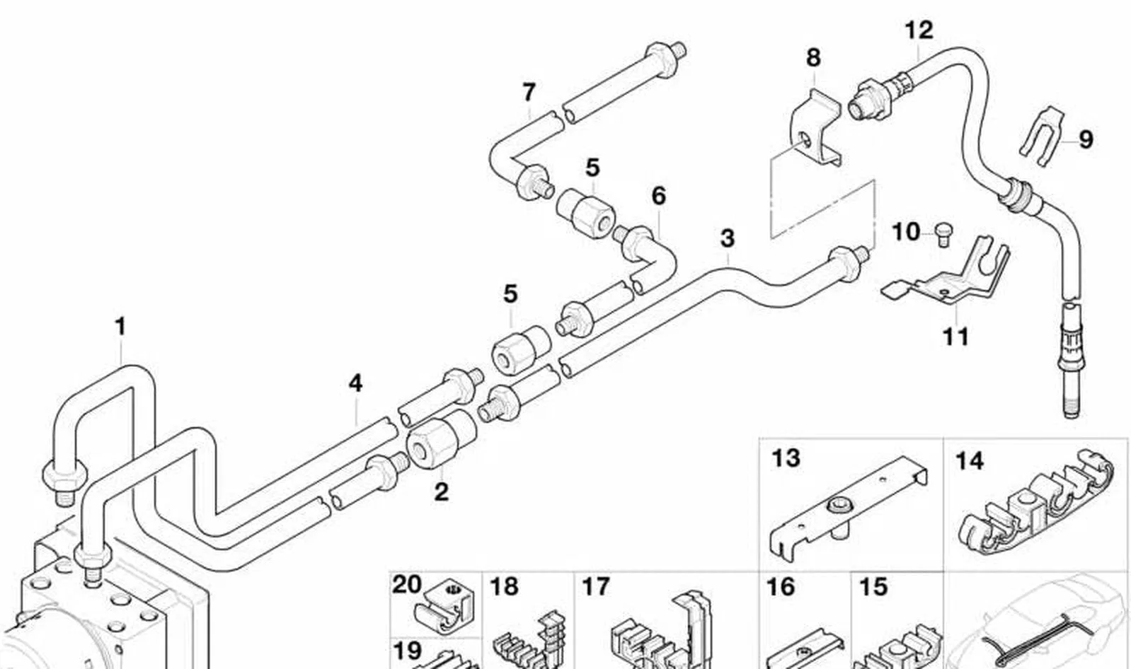 BMW 3 Serisi E46 Arka Fren Borusu 34326754949