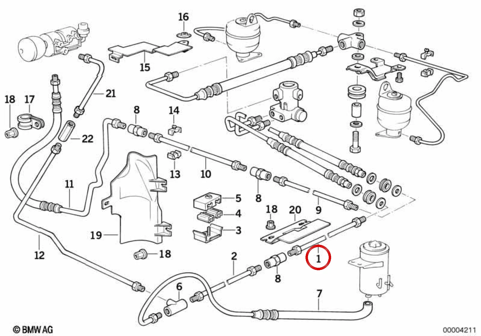 BMW E21 E31 E32 E34… Fren Hattı 34326755121