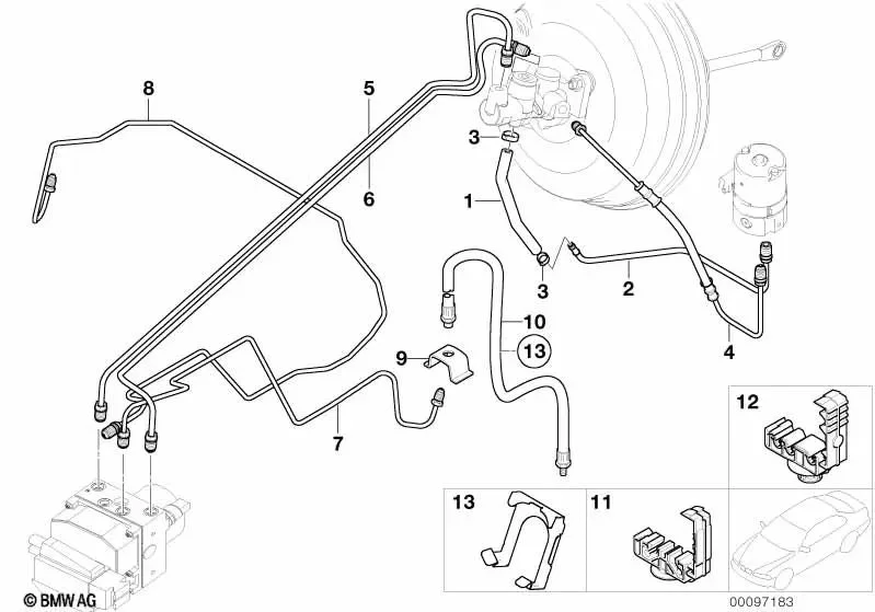 BMW E36 E53 Ön Fren Borusu 34326755499