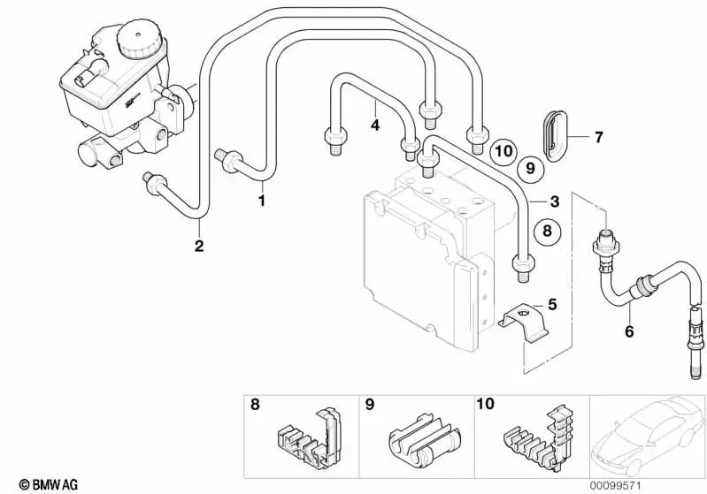 BMW 3 Serisi E21 E30 E36 E46 Ön Fren Borusu 34326755604