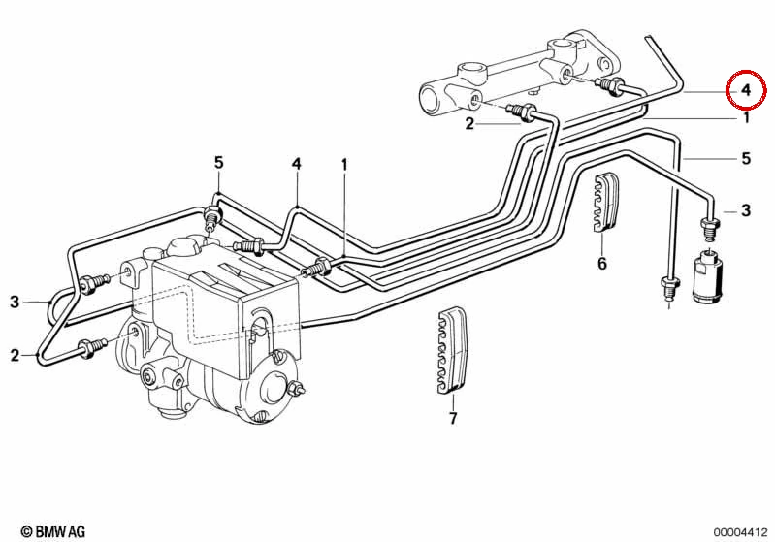 BMW E21 E32 E34 E53 Fren Borusu 34326755666