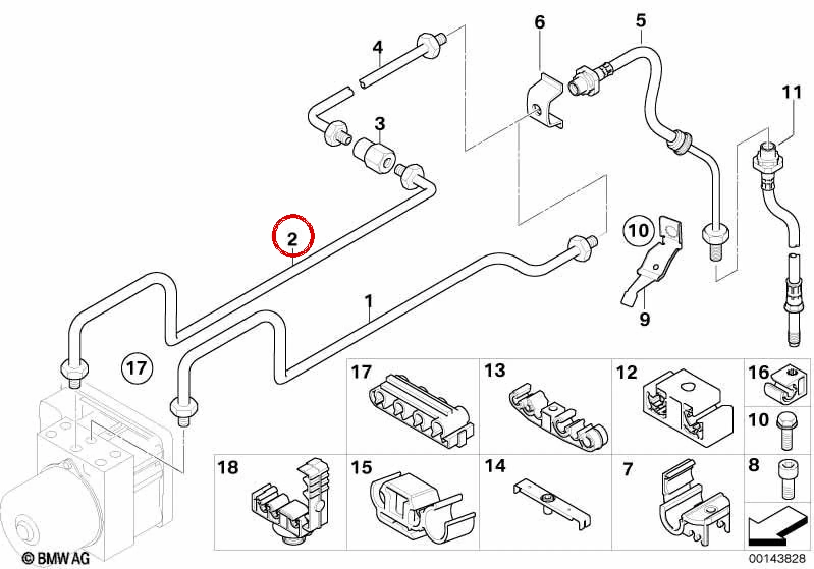 BMW Z4 E85 Fren Borusu 2873 mm 34326757721