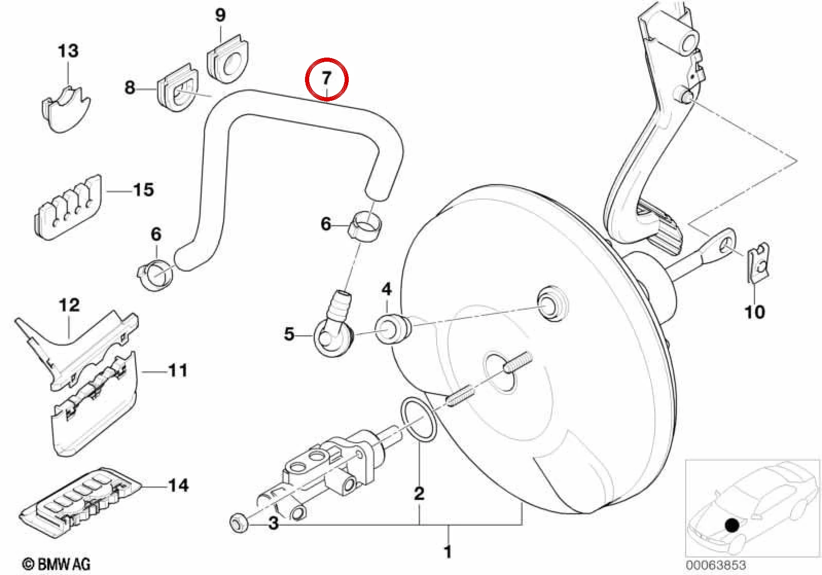BMW 3 Serisi E46 Fren Hidrolik Hortumu 34331165506