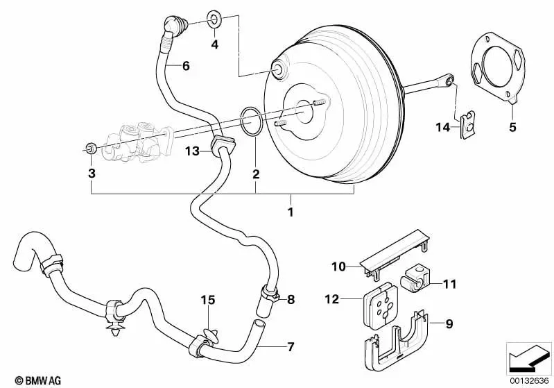 BMW X5 E53 Çek Valfli Vakum Hattı 34336758560