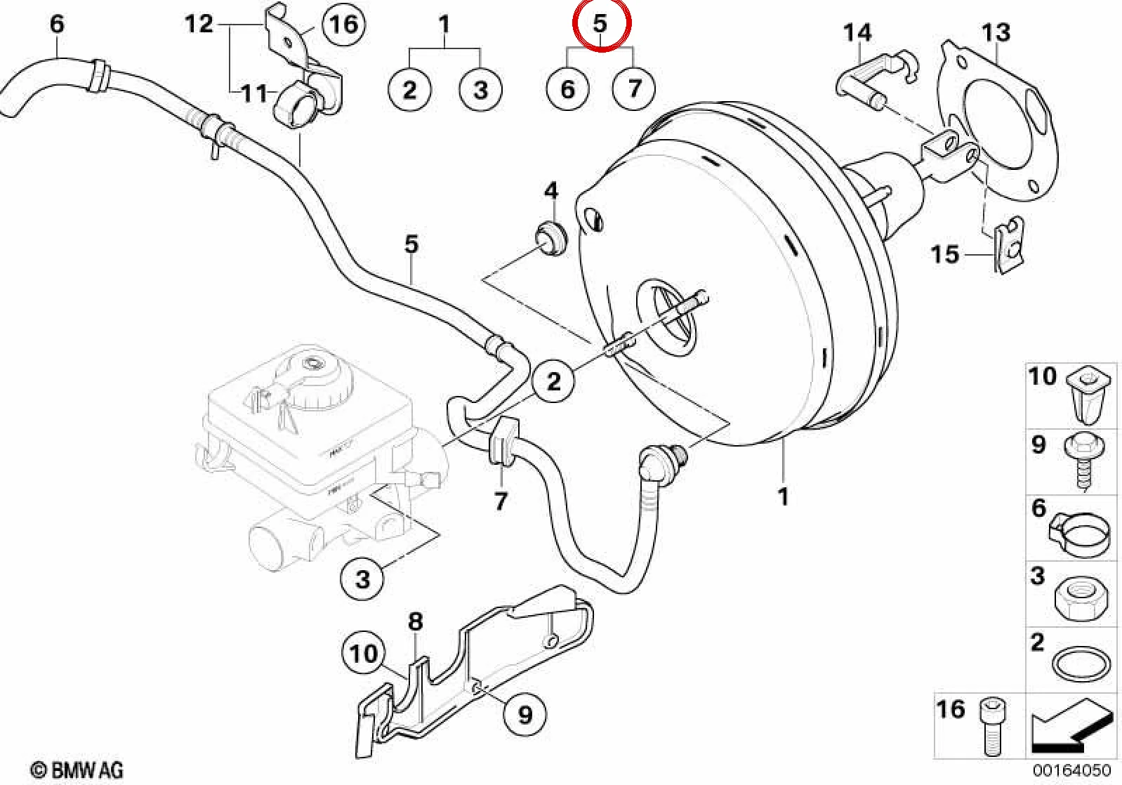 BMW E60 E61 E63 E64 Fren Servosu Vakum Borusu 34337577300