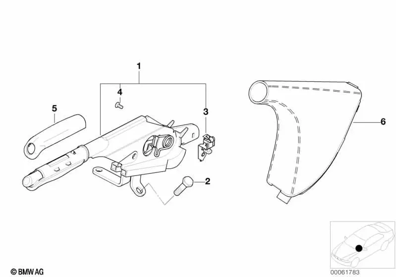 BMW 3 Serisi E46 El Freni Kolu Deri Kılıfı 34408227929