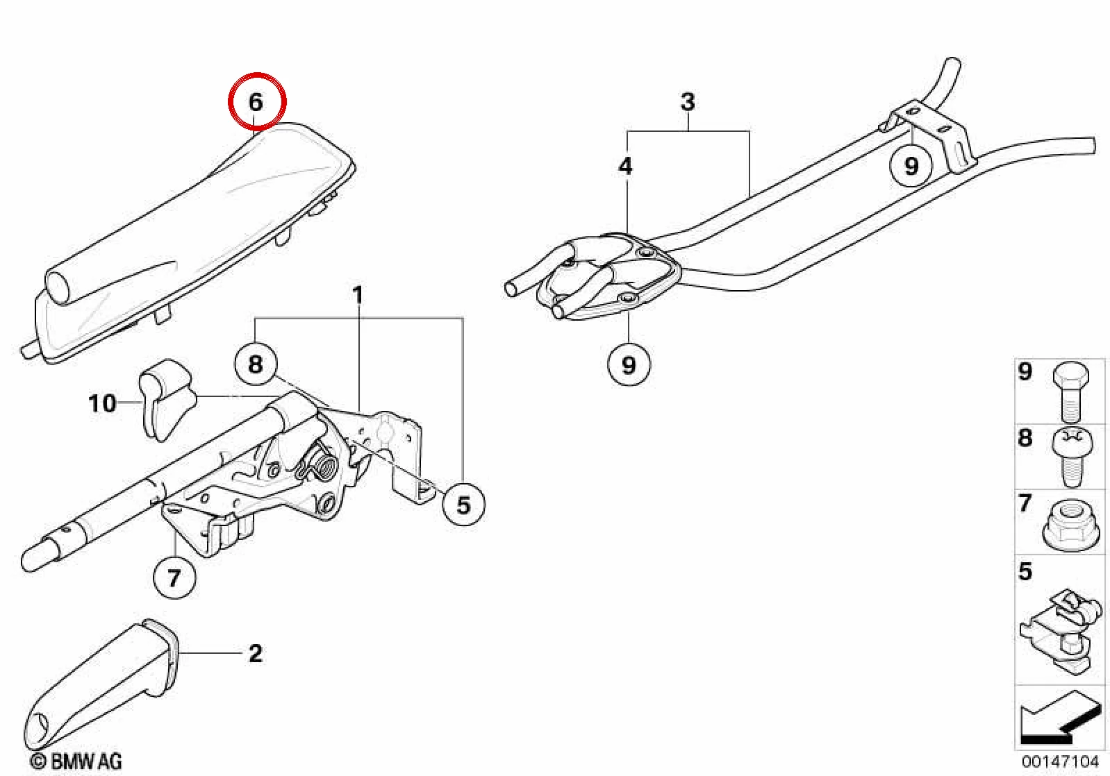 BMW 1 Serisi E82 E87 E88 El Freni Kolu Kapağı Siyah 34427130844