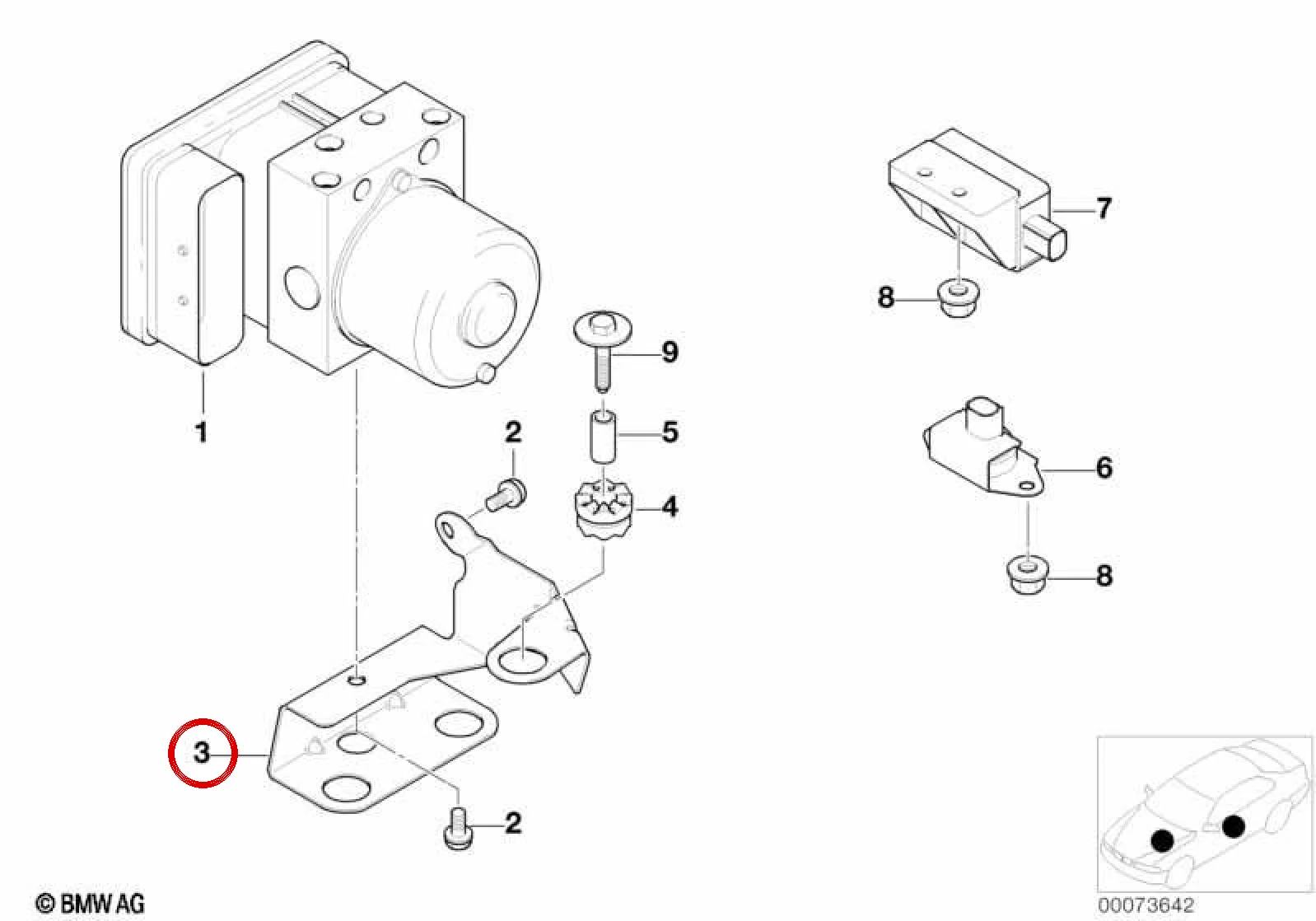 BMW 3 Serisi E46 ABS Ünitesi Bağlantı Braketi 34516752672
