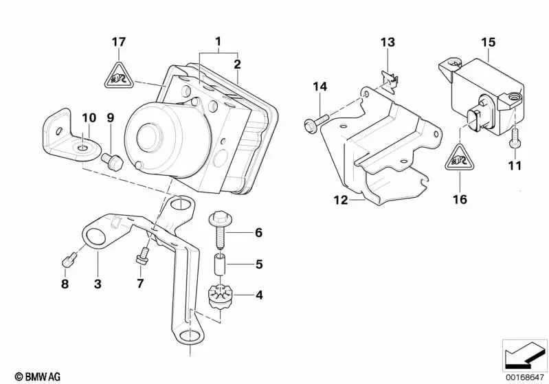 BMW 3 Serisi E46 DSC Sensörü Braketi 34516757001