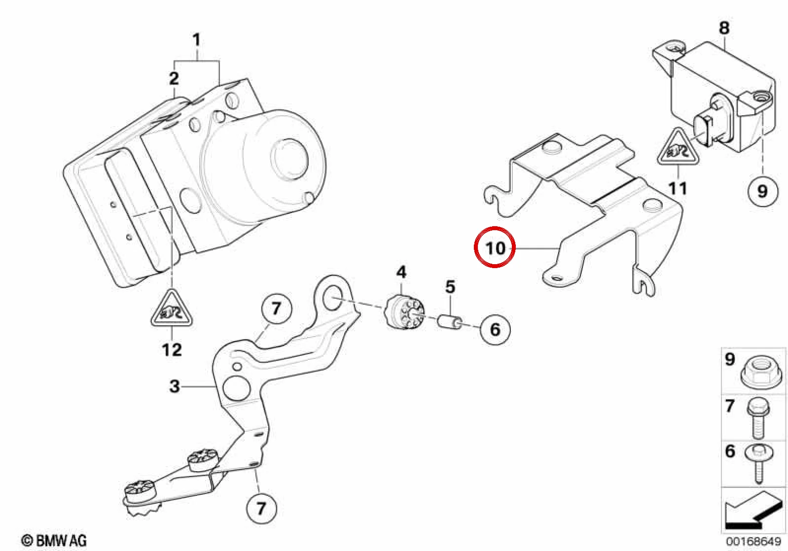 BMW Z4 E85 DSC Sensörü Tutucusu 34516758066
