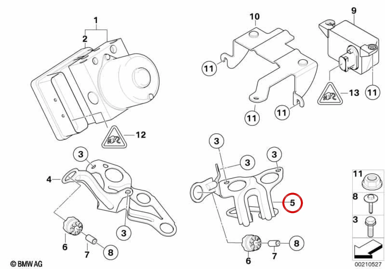 BMW Z4 E85 E86 ABS Modülü Tutucusu 34516769176