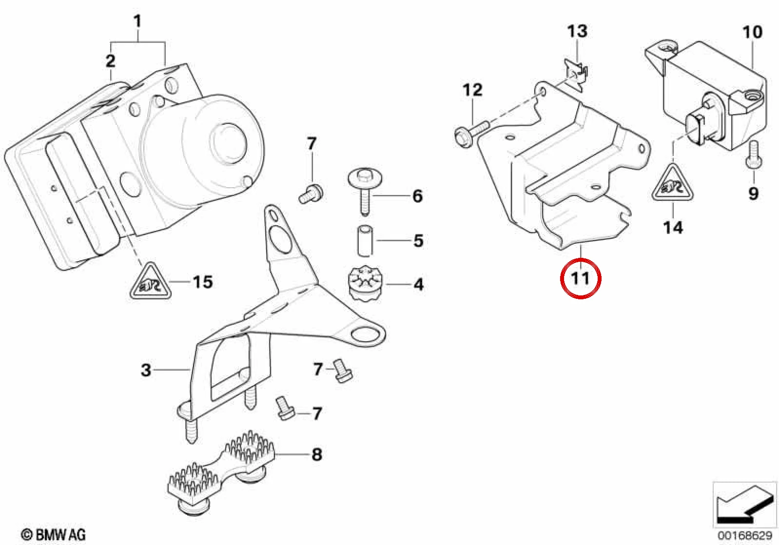 BMW 3 Serisi E46 DSC Sensörü Braketi 34526750817