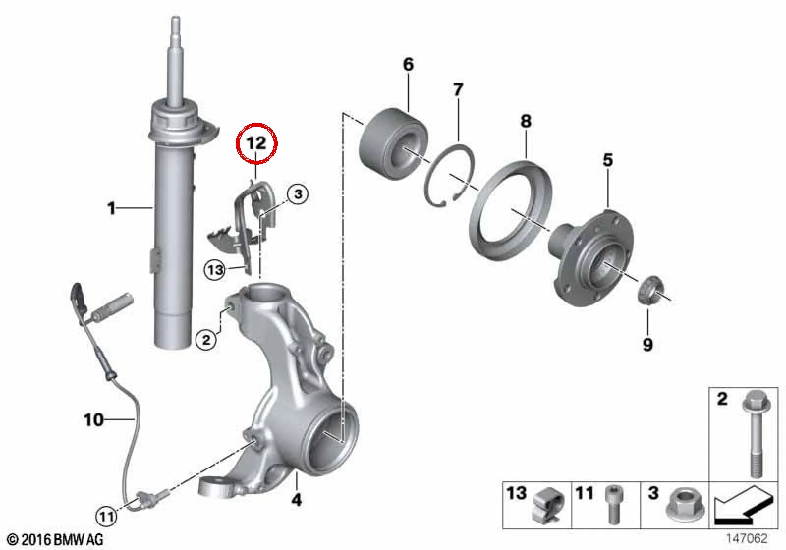BMW 3 Serisi E90 E91 E92 Sağ ABS Balata Sensörü Hat Braketi 34526773552