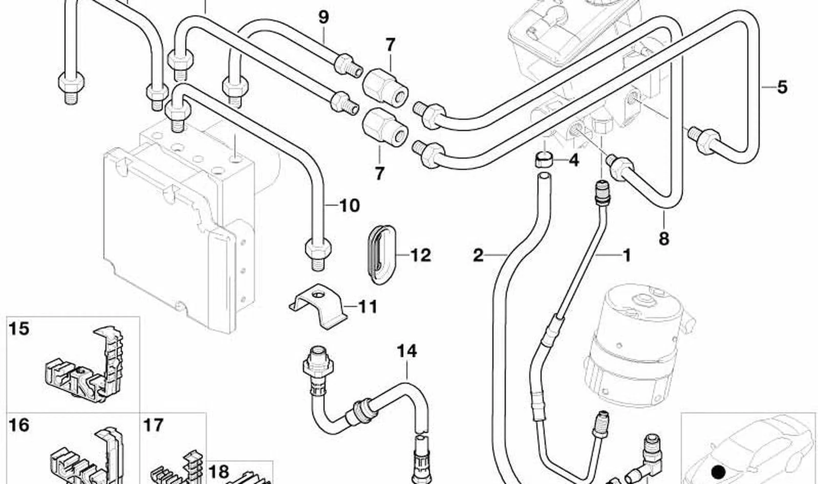 BMW 3 Serisi E46 Hortumlu Ön Fren Borusu 34532282285