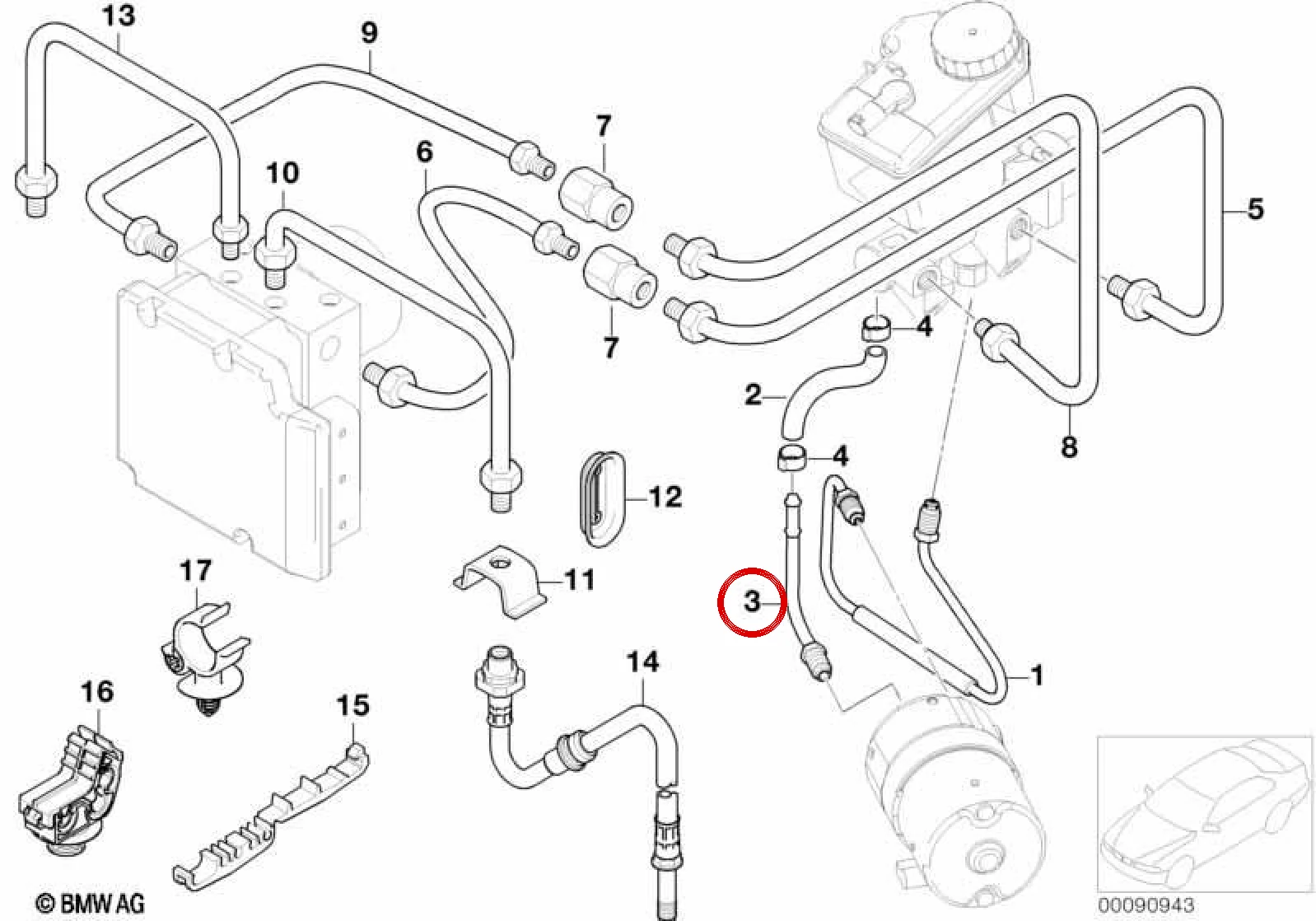 BMW 7 Serisi E65 E66 Fren Hattı Borusu 34536772625