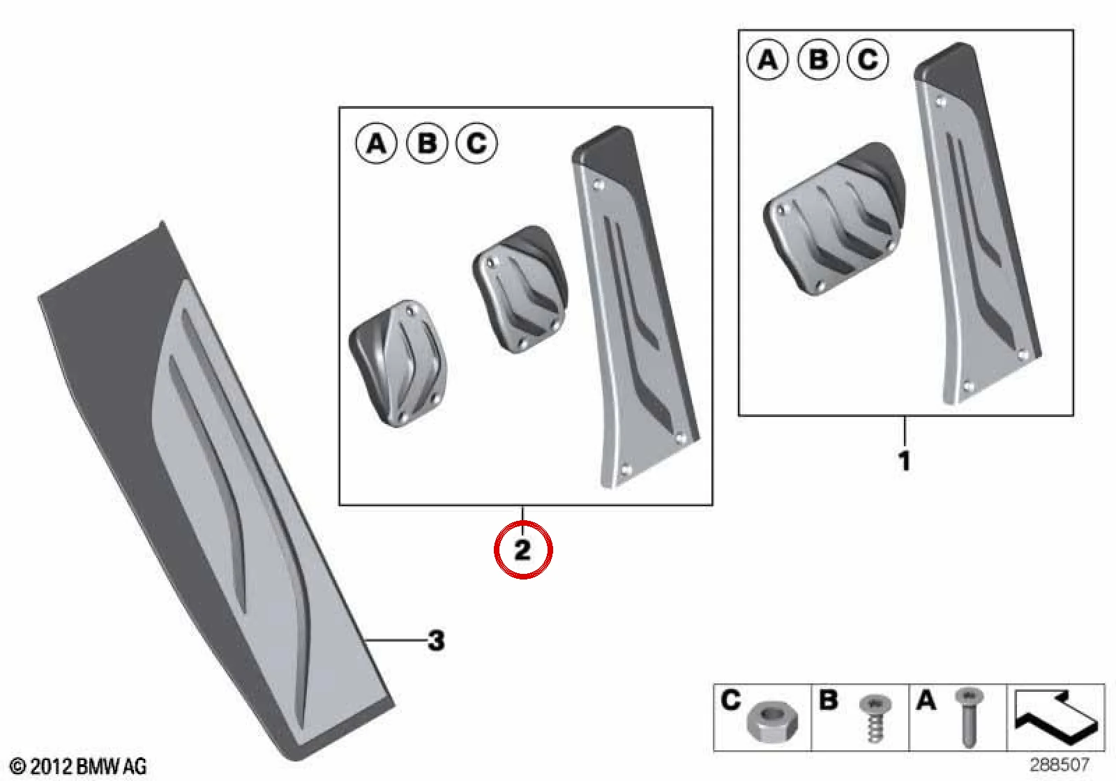 BMW F10 F20 F30 G20 Paslanmaz Çelik Pedal Kaplama Takımı 35002232276
