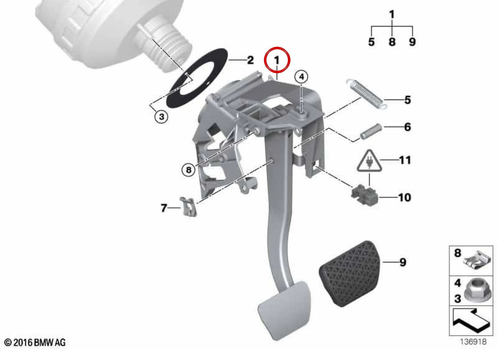 BMW E81 E82 E84 E87… Komple Debriyaj Pedalı 35006778979