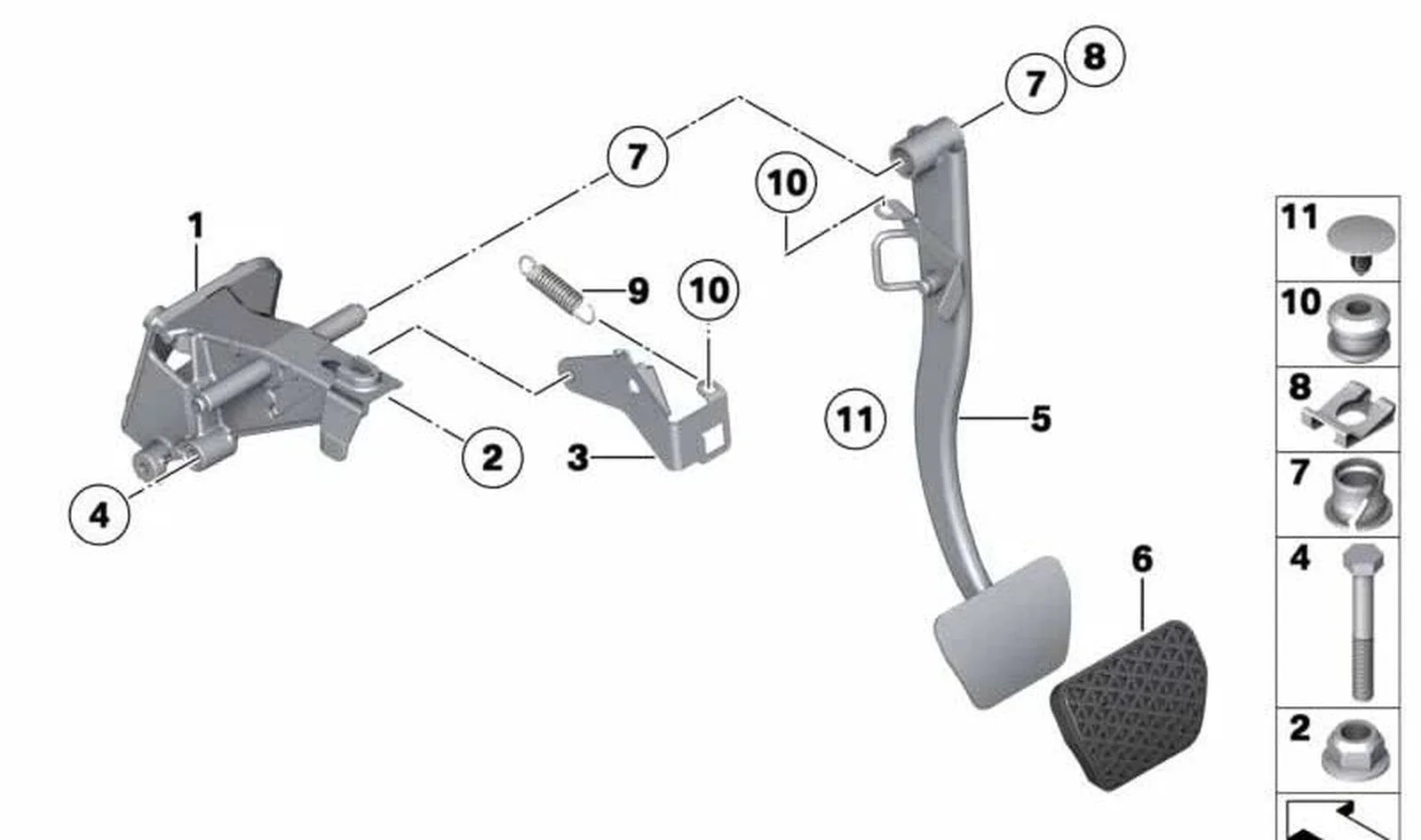 BMW E46 E83 E85 E86… Pedal Grubu Braketi 35112229128
