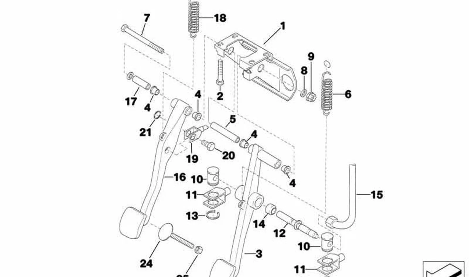 BMW E21 E24 E28 E30 Pedal Yatak Burcu 35211109541