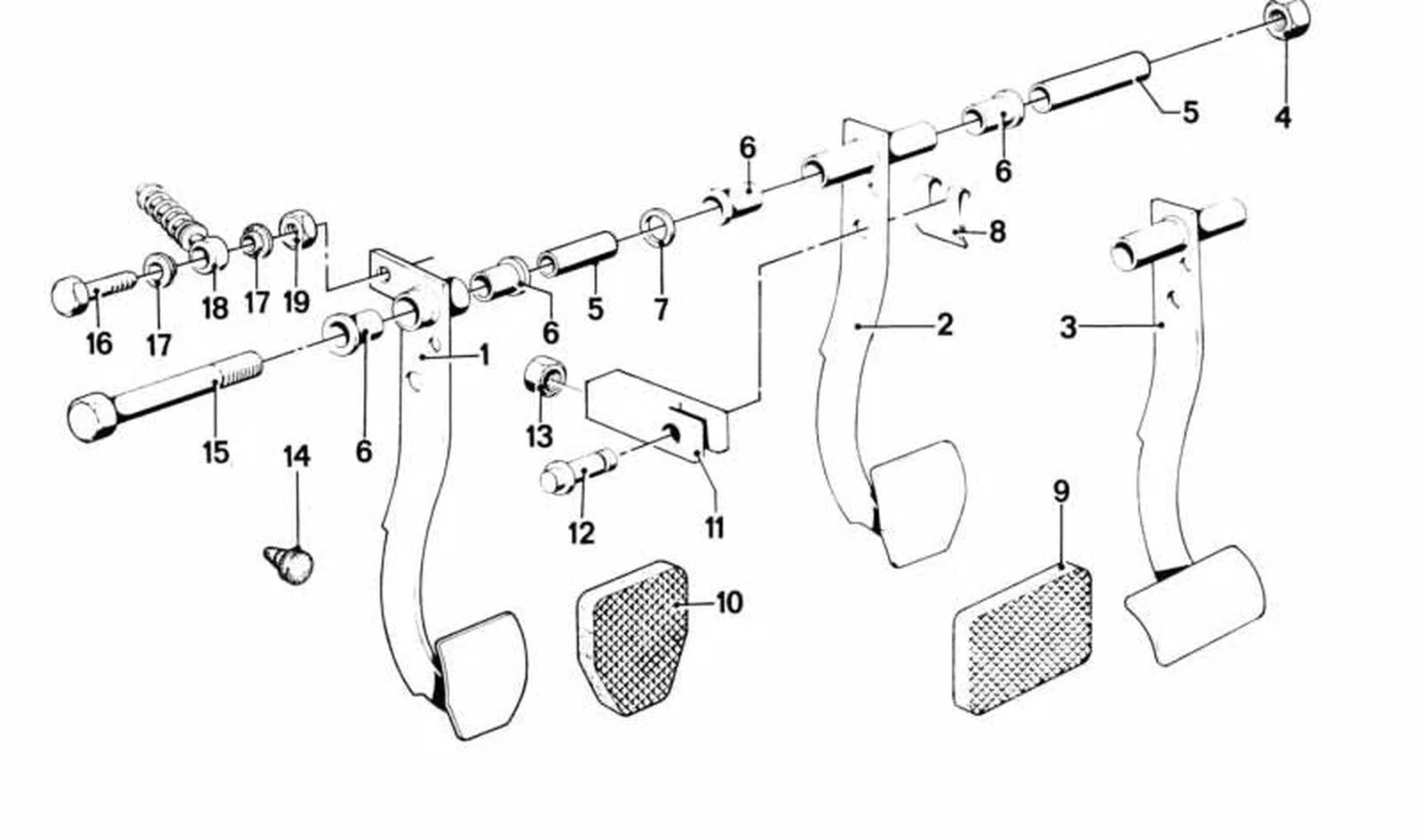 BMW E21 E24 Pedal Lastik Kaplaması 35214540122