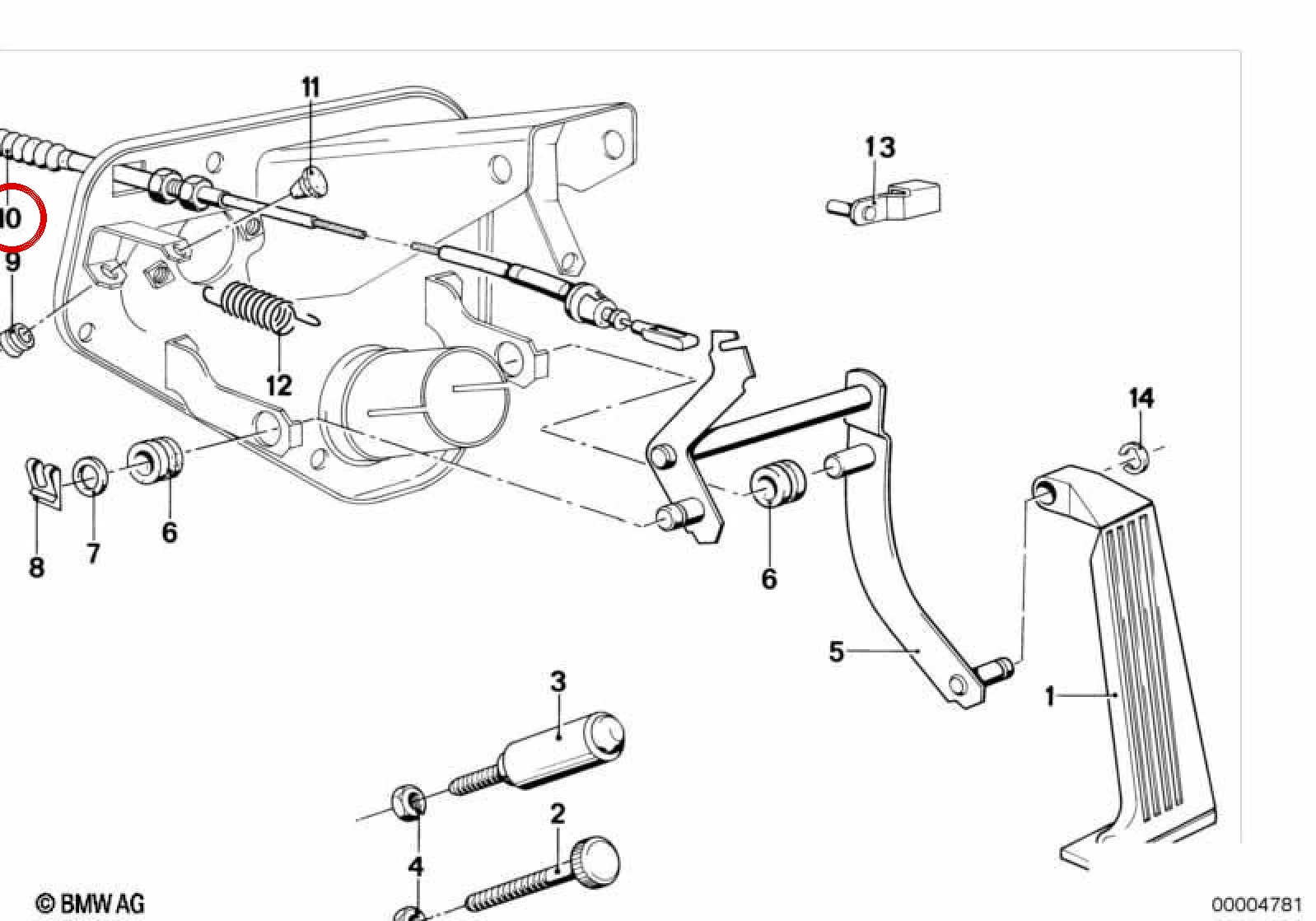 BMW 3 Serisi E21 El Freni Bowden Teli 35411121007