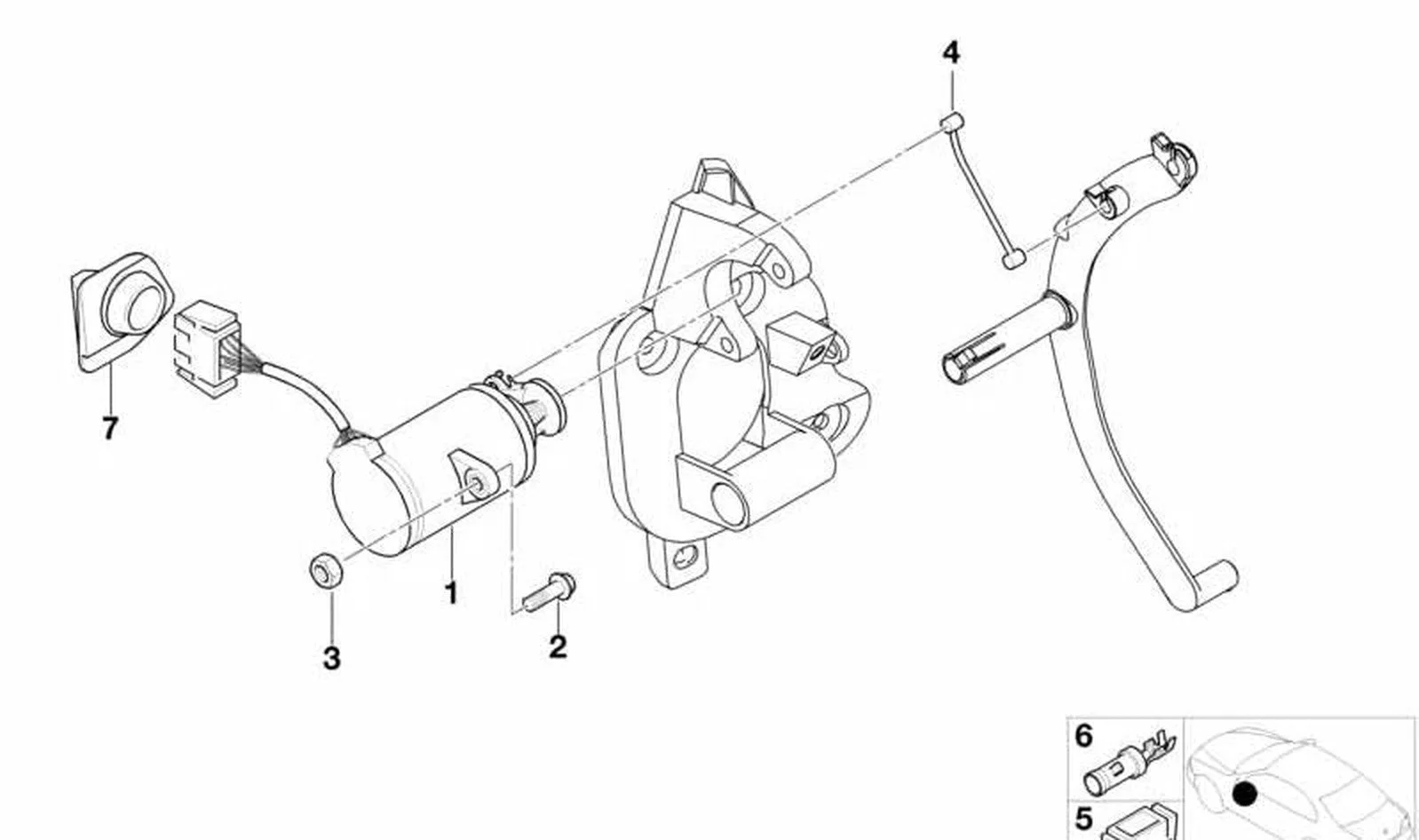BMW 3 Serisi E46 Gaz Pedalı Sensör Teli 56 mm 35411163883