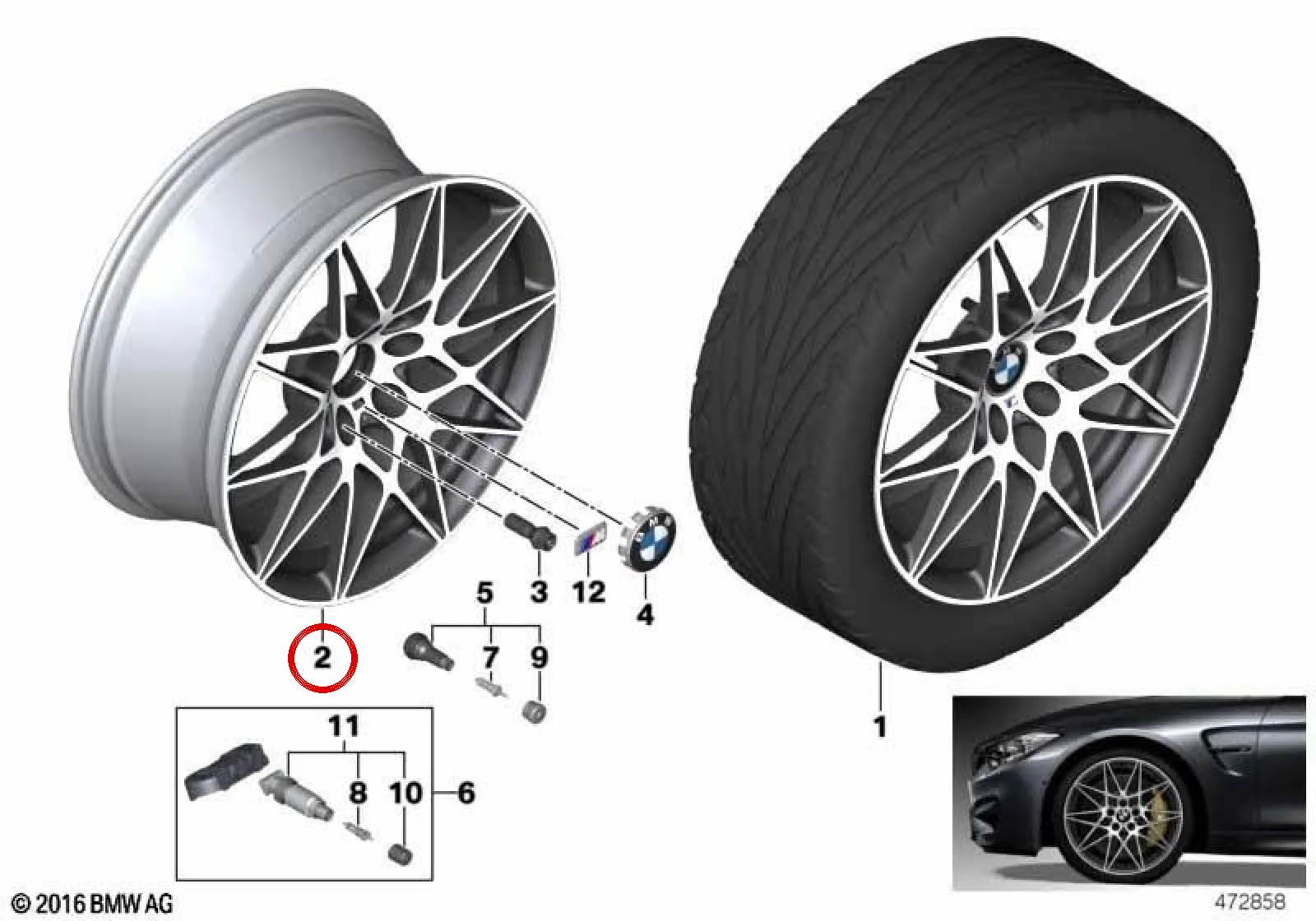 BMW 4 Serisi F83 M Ön Alaşım Jant 36108090192