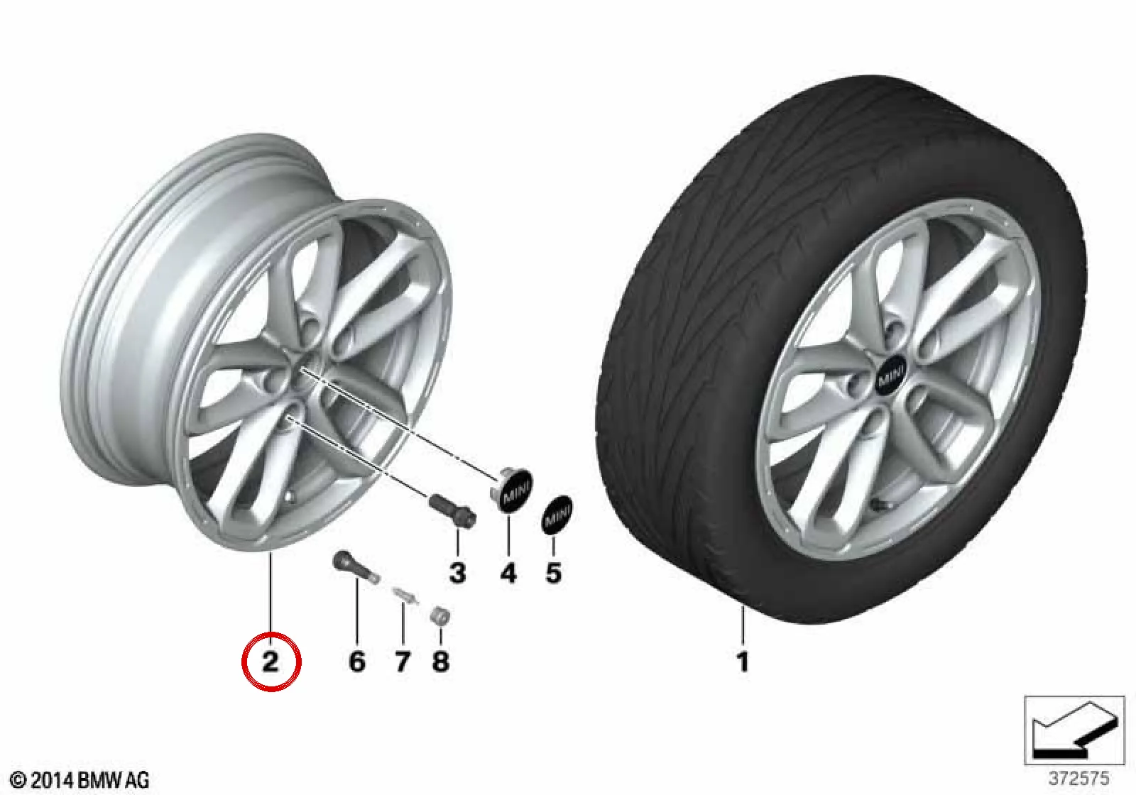 BMW MINI R60 R61 Üçgen Kollu Jant 17 İnç Gümüş 36109811730