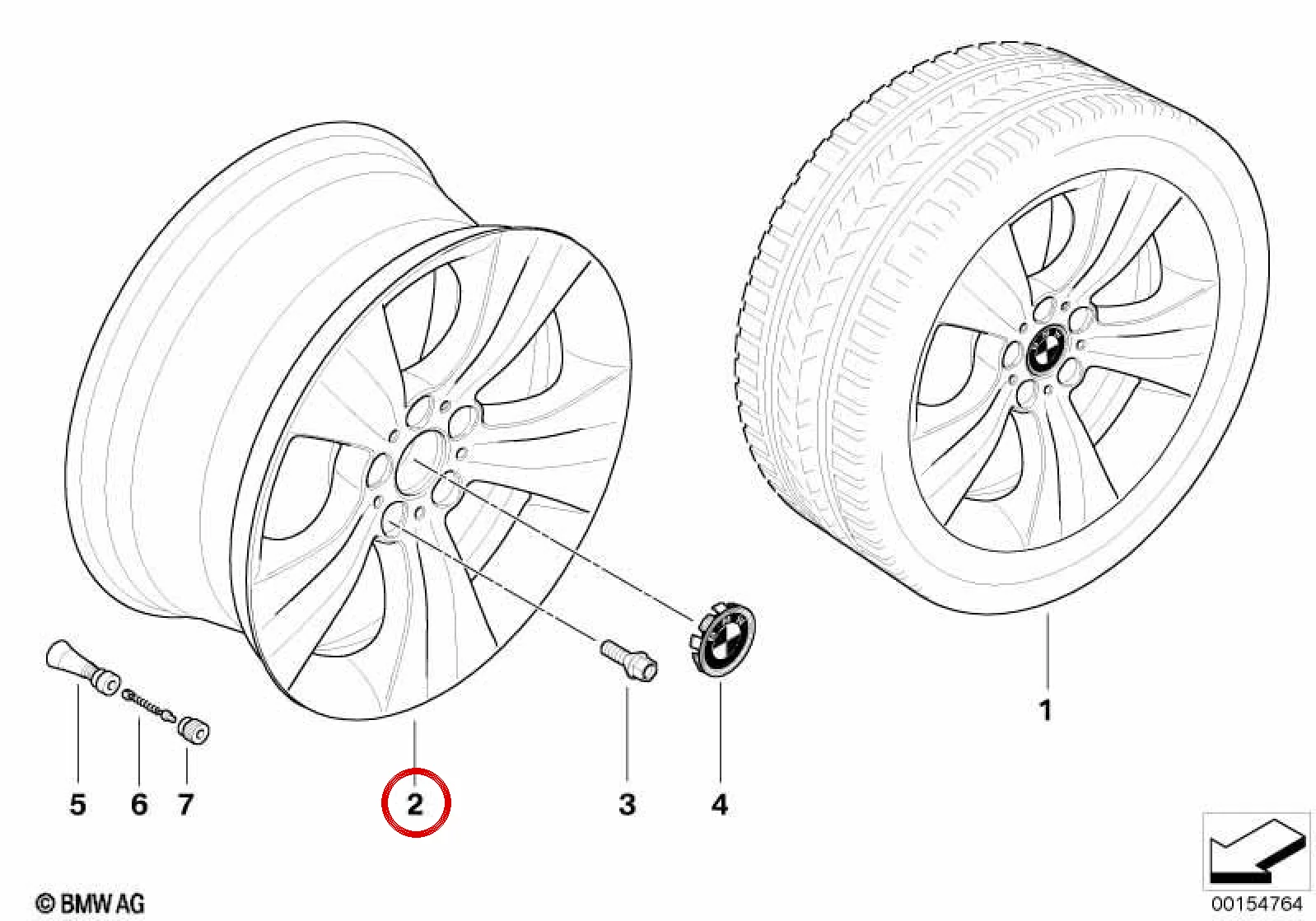 BMW X5 E70 Star Spoke 213 Arka Alaşım Jant 10x19 36116772248
