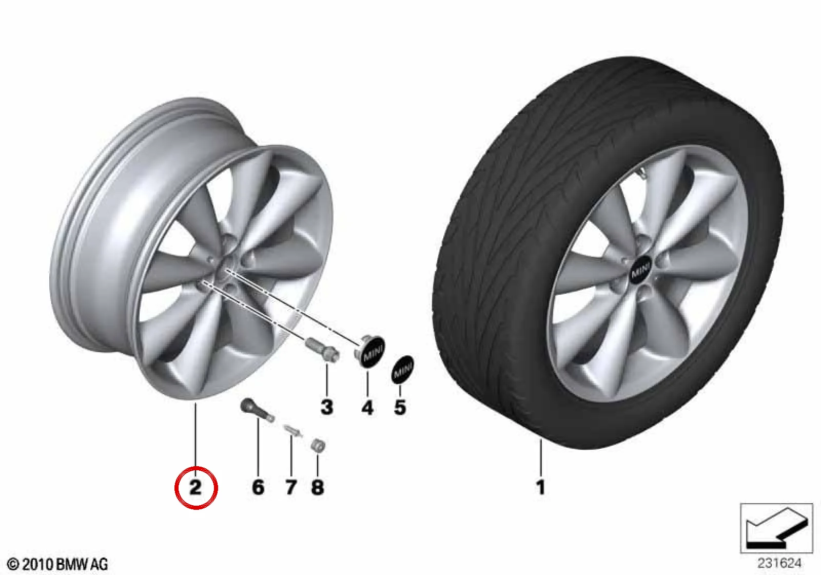 BMW R55 R56 R57 R58… Konik Kollu 121 Siyah Jant 36116791931