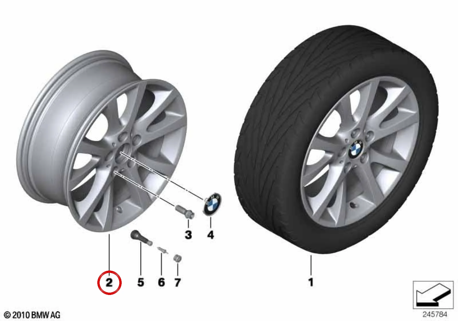 BMW 1 Serisi E81 E82 E87 E88 V Kollu 372 Ön Jant 7,5x18 36116795563