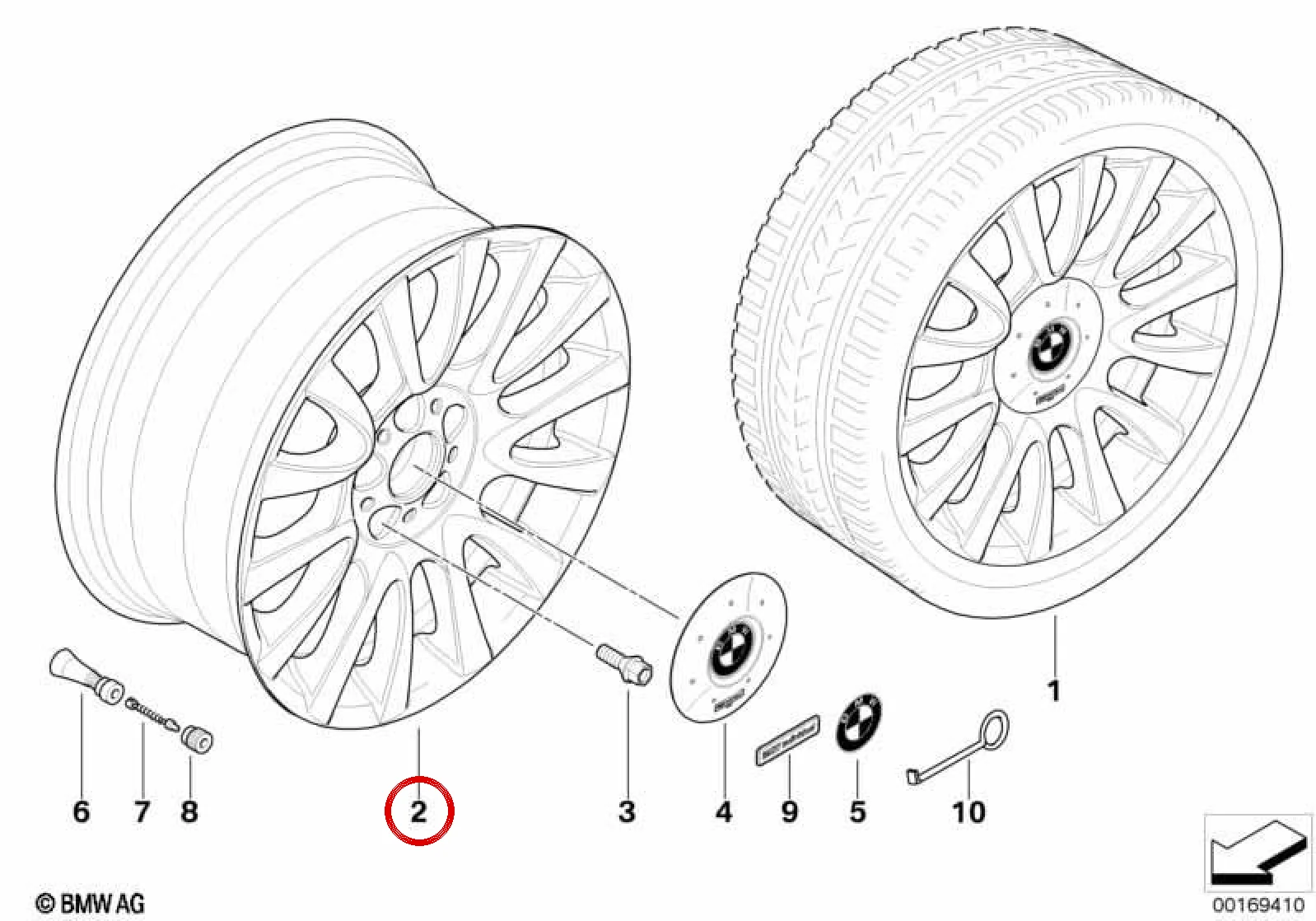 BMW X6 E71 E72 Arka V Kollu 265 Stil Jant 10Jx19 36117841578