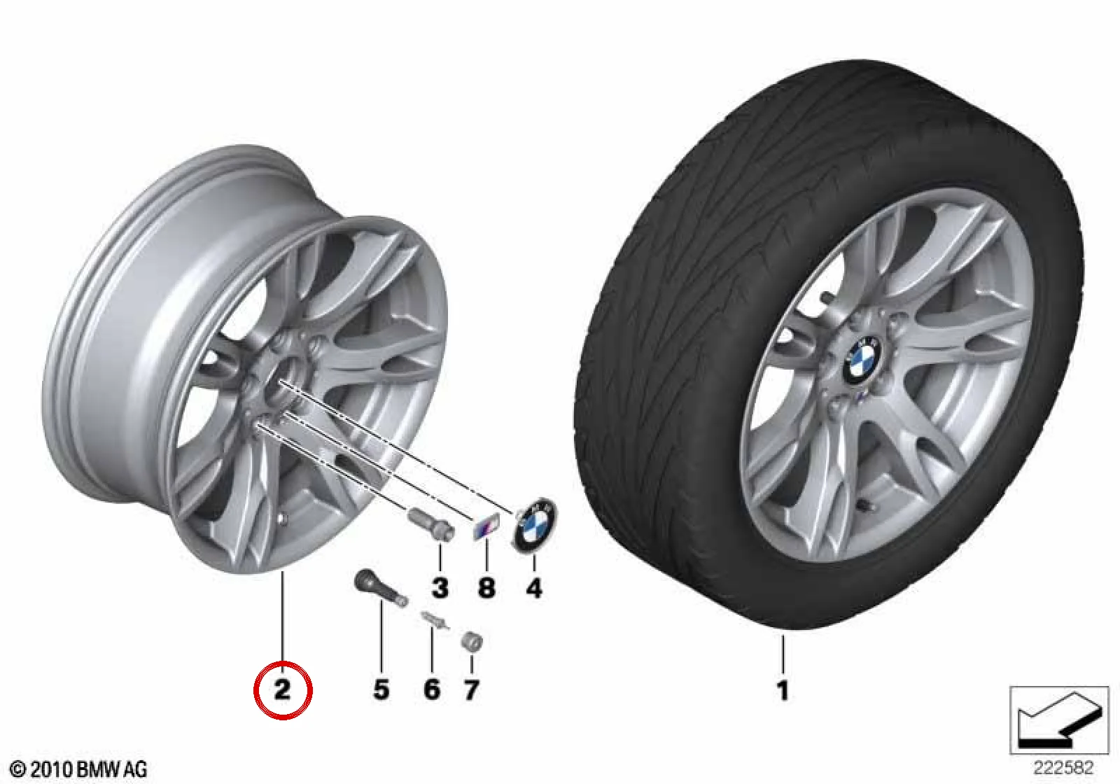 BMW X1 E84 M Çift Kollu 354 Stil Jant 17 İnç 36117842635
