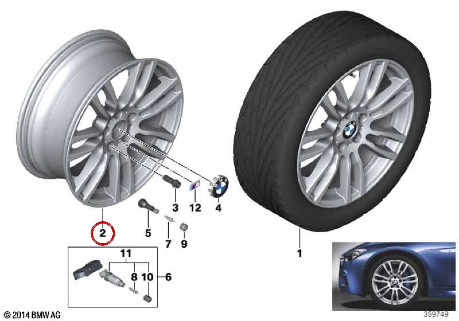 BMW F30 F31 F32 F33… Ön Ferric Gri Alaşım Jant 36117850020