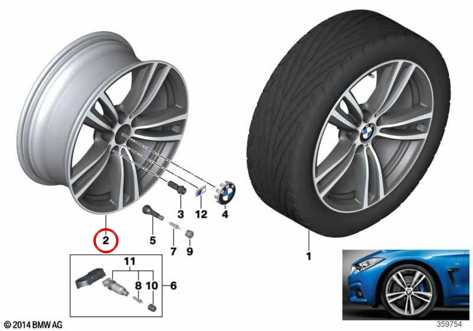 BMW F30 F31 F32 F33… Arka 19 İnç Alaşım Jant 36117852494