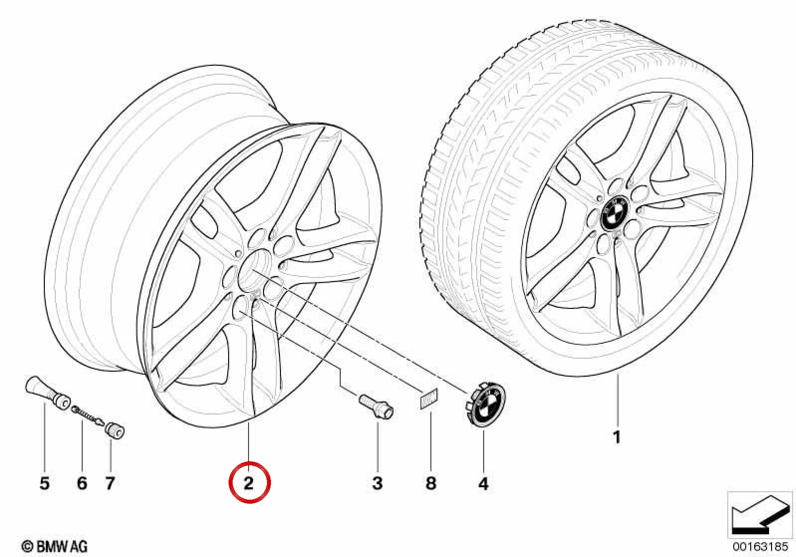 BMW 1 Serisi E81 E82 E87 E88 Reflex Gümüş Alaşım Jant 36117891050