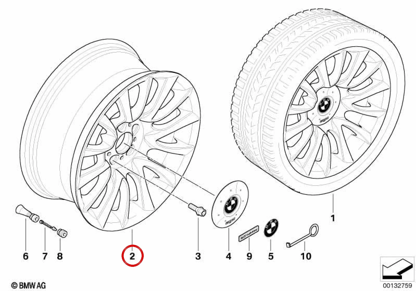 BMW 5 Serisi E60 E61 V Kollu 152 Stil Jant 8Jx18 36117897260